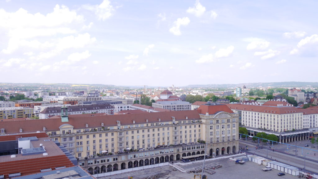 Aussichtsturm der Kreuzkirche Dresden im Zentrum von Dresden